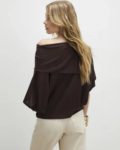 Brown Knitted Cape Jumper