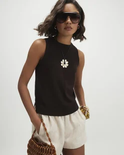 Brown Knitted Vest Top