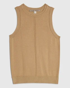 Brown Knitted Vest Top