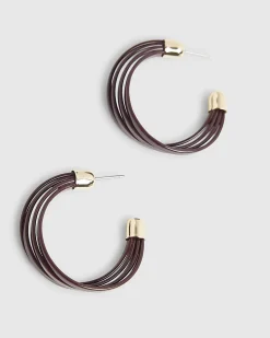 Brown Layered Hoop Earrings
