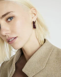Brown Layered Hoop Earrings