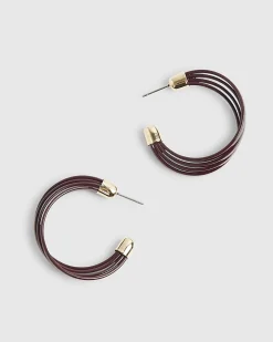 Brown Layered Hoop Earrings