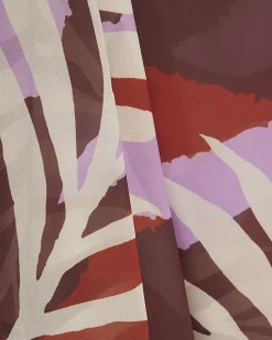 Brown Leaf Print Mini Sarong