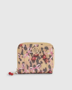Brown Leopard Cherry Patent Mini Purse