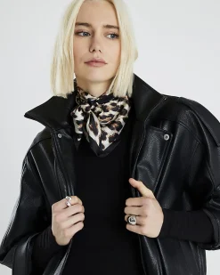 Brown Leopard Print Scarf
