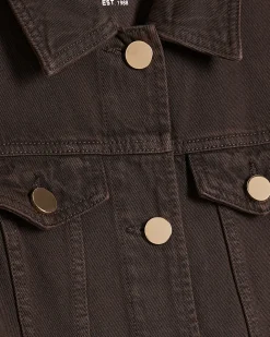 Brown Long Sleeve Button Up Denim Mini Dress