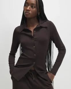 Brown Long Sleeve Premium Button Up Shirt
