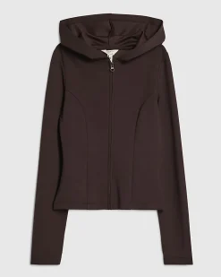 Brown Long Sleeve Premium Zip Through Hoodie