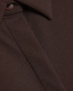Brown Long Sleeve Shoulder Padded Shirt