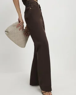 Brown Mid Rise Bootcut Jeans