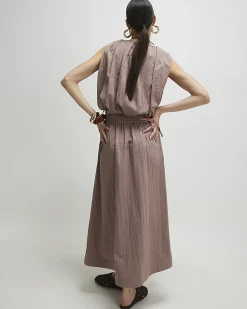 Brown Midi Full Skirt