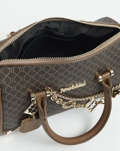 Brown Monogram chain detail Bowler bag