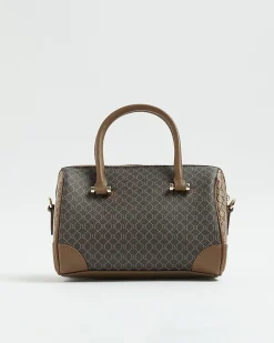 Brown Monogram chain detail Bowler bag