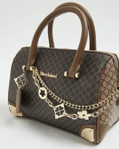 Brown Monogram chain detail Bowler bag