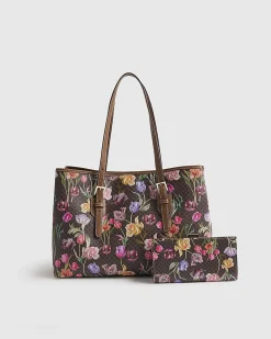 Brown Monogram Floral Wallet and Shopper bag