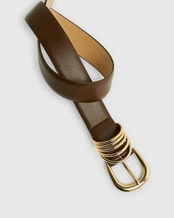 Brown Multiple Keeper Faux Leather Belt