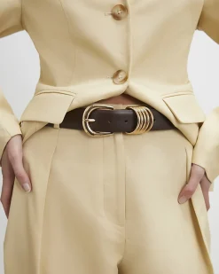 Brown Multiple Keeper Faux Leather Belt