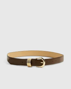 Brown Multiple Keeper Faux Leather Belt