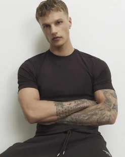 Brown Muscle Fit Cotton Lightweight T-Shirt