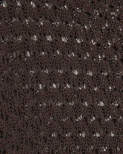 Brown Open Stitch Knitted T-Shirt