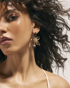 Brown Orchid Earrings