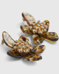 Brown Orchid Earrings