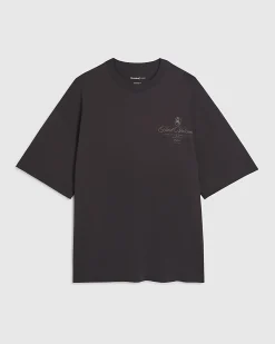 Brown Oversized Cotton Print T-Shirt