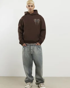 Brown Oversized Fit Kagoshima Dragon Hoodie