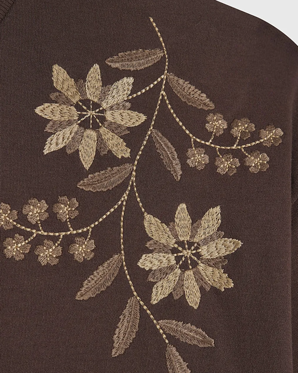 Brown Oversized Floral Heavyweight T-Shirt