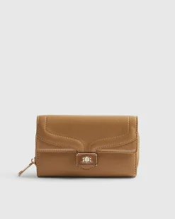Brown Panelled Tab Front Purse