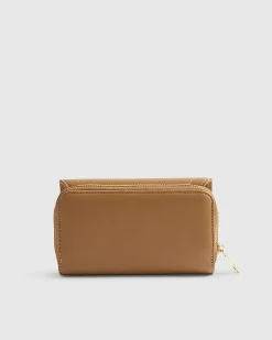 Brown Panelled Tab Front Purse
