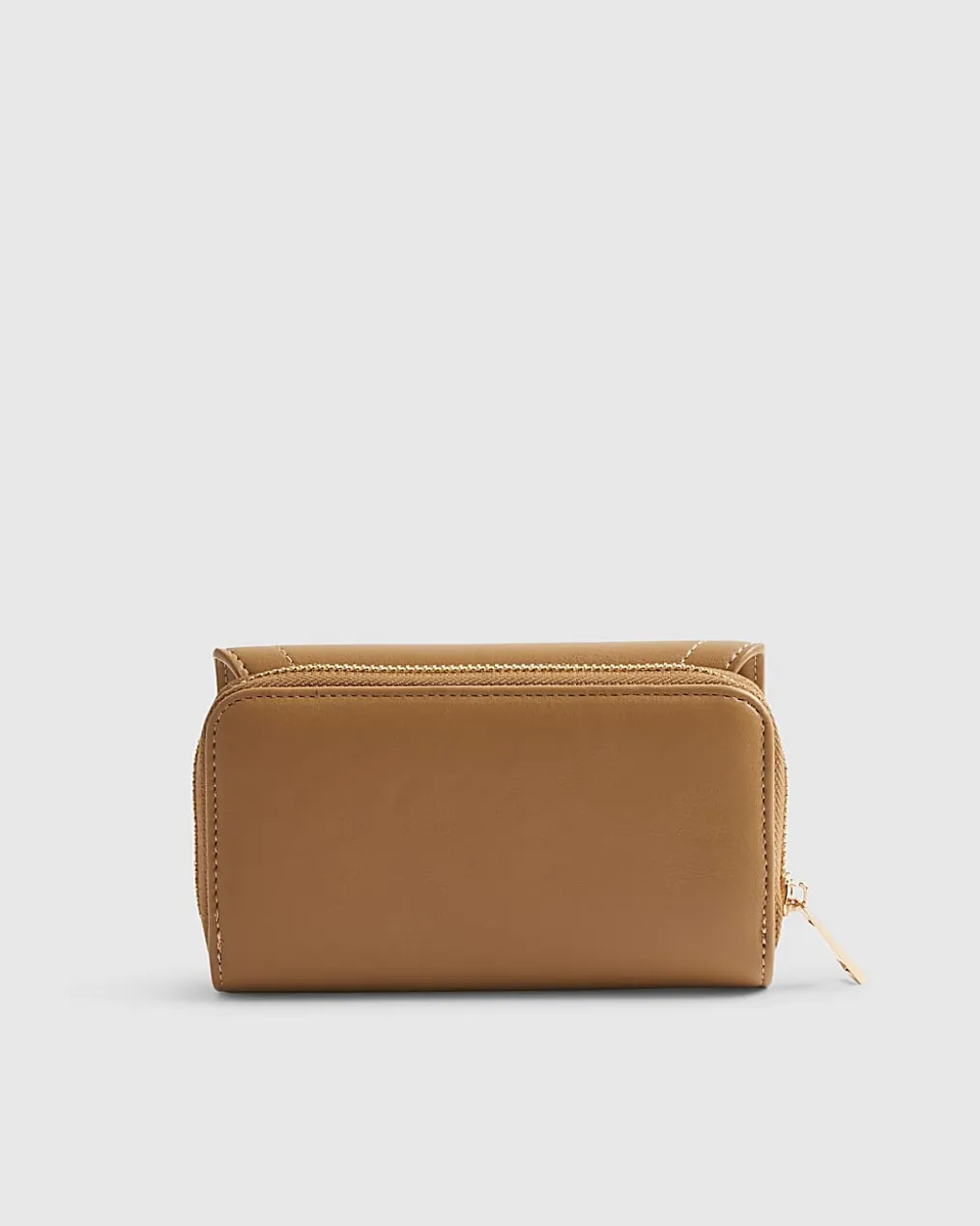 Brown Panelled Tab Front Purse