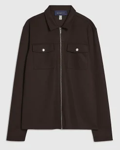 Brown Pique Double Pocket Overshirt
