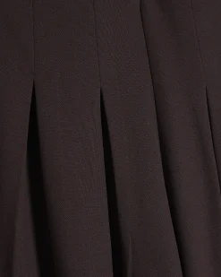 Brown Pleat Front Tapered Trousers