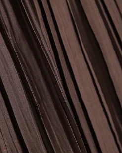 Brown Pleated Hybrid Short Sleeve T-Shirt