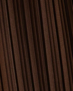 Brown Plisse Wide Leg Trousers
