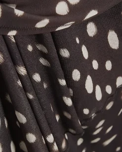 Brown Polka Dot Hybrid T-Shirt Midi Dress