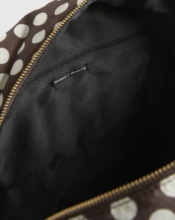 Brown Polka Dot Quilted Holdall Bag