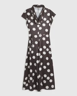 Brown Polka Dot Slip Dress