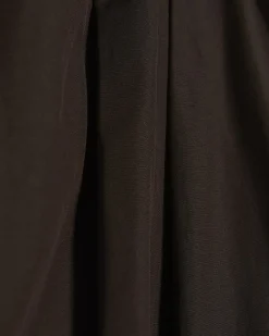 Brown Poplin Barrel Leg Trousers