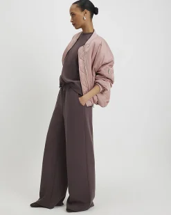 Brown Premium Drawstring Wide Leg Joggers