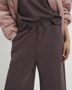 Brown Premium Drawstring Wide Leg Joggers
