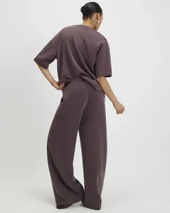 Brown Premium Drawstring Wide Leg Joggers