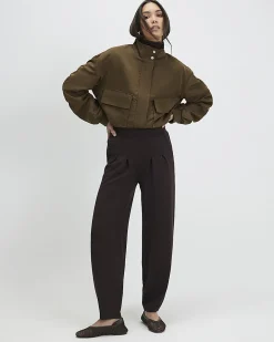 Brown Premium Pleat Front Trousers