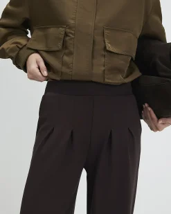 Brown Premium Pleat Front Trousers