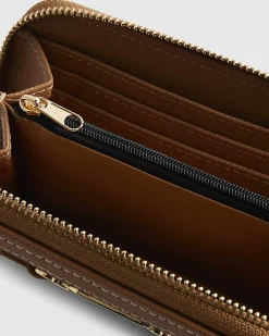 Brown Raffia Monogram Purse