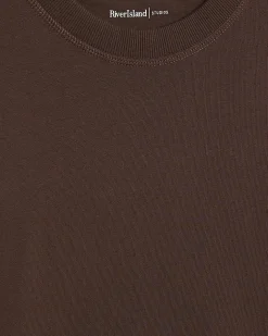 Brown Regular Fit Crew Neck Midweight T-Shirt