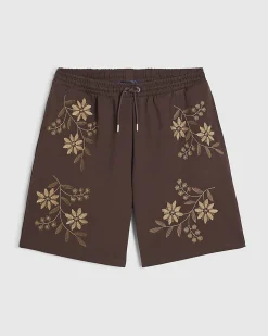 Brown Regular Fit Floral Shorts