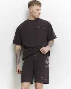 Brown Regular Fit Roping Shorts