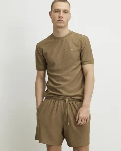 Brown Regular Fit Shorter Length Shorts